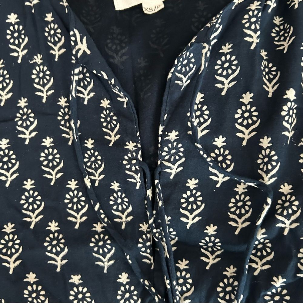Emerson Fry India Collection Isla Dress 2 Marguerite Blue Organic Size XS/Small - Picture 13 of 14